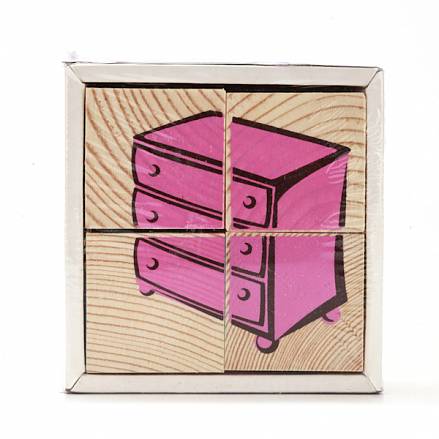 Набор из 4-х кубиков - Мебель из серии Собери картинку 